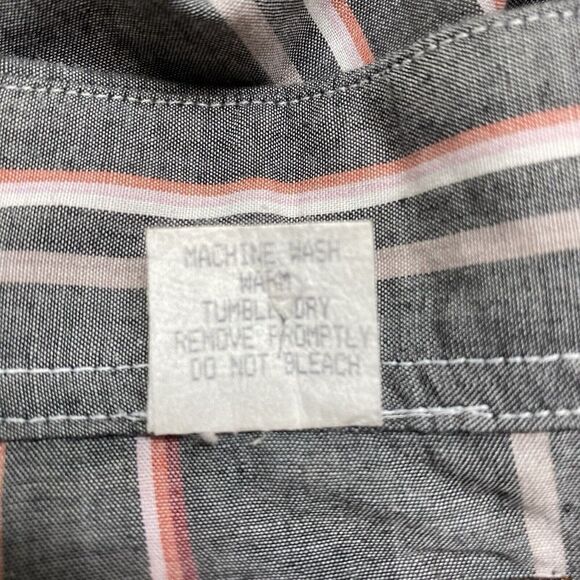 Vintage BJ- R Western Shirt Mens Extra Large Gray Stripe Long Tail Form Fit - Picture 5 of 5